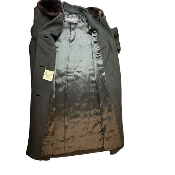 MADISON Master Furriers Duluth Vintage Black Wool & Fur Coat Size XL - Picture 14 of 17